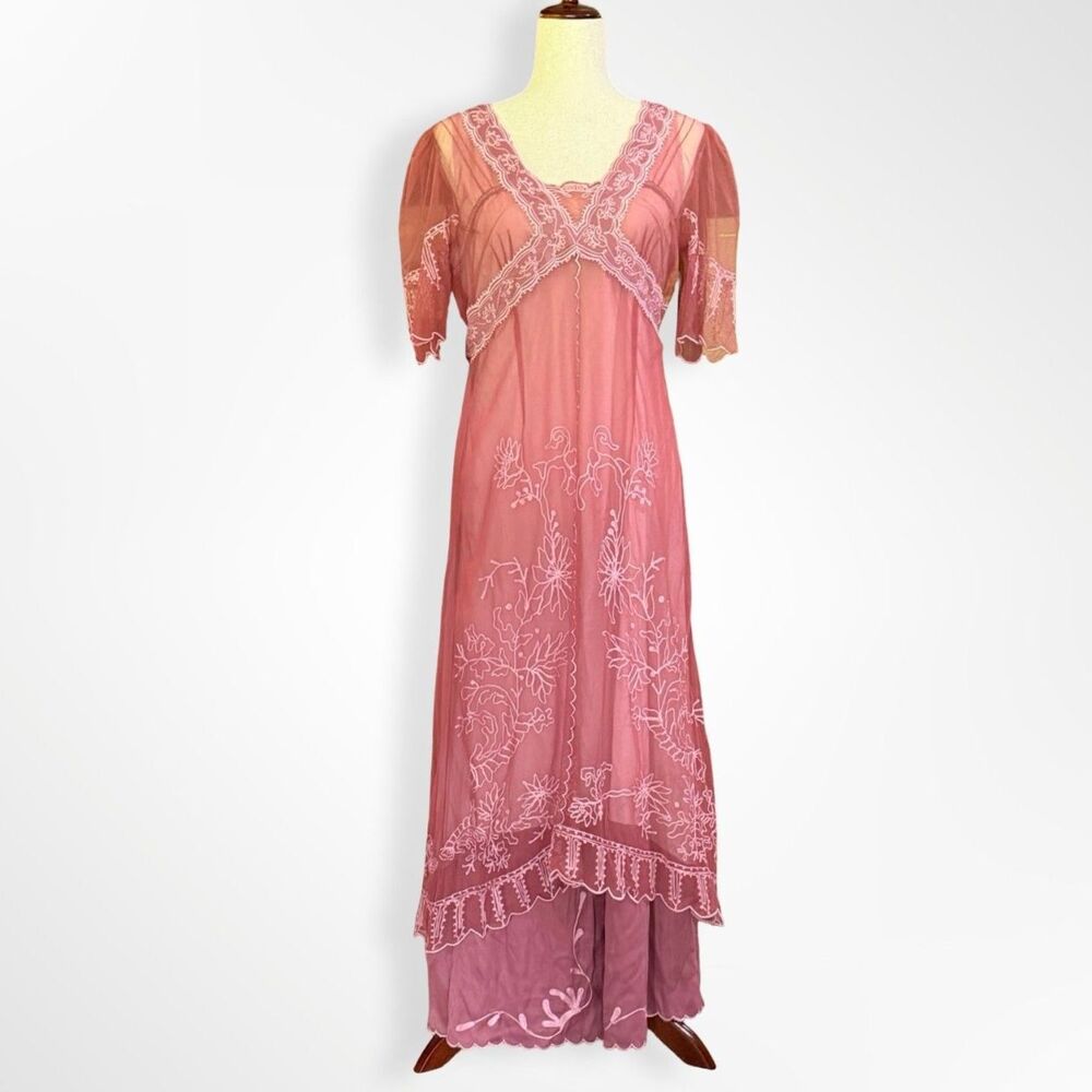 The Titanic Tea Party Dress by Nataya Raspberry, M New Vintage Edwardian